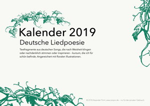 Kalender 2019: Deutsche Lied-Poesie