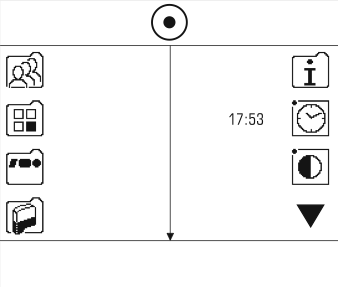 im Setup-Menü sind die Einstellungen in Gruppen (Ordner-Outline) zusammengefasst