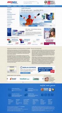 Startseite von Aponeo 2015